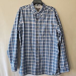 Eddie Bauer East Moisture Wicking Men's Long Sleeve Button Up Shirt Size TXL